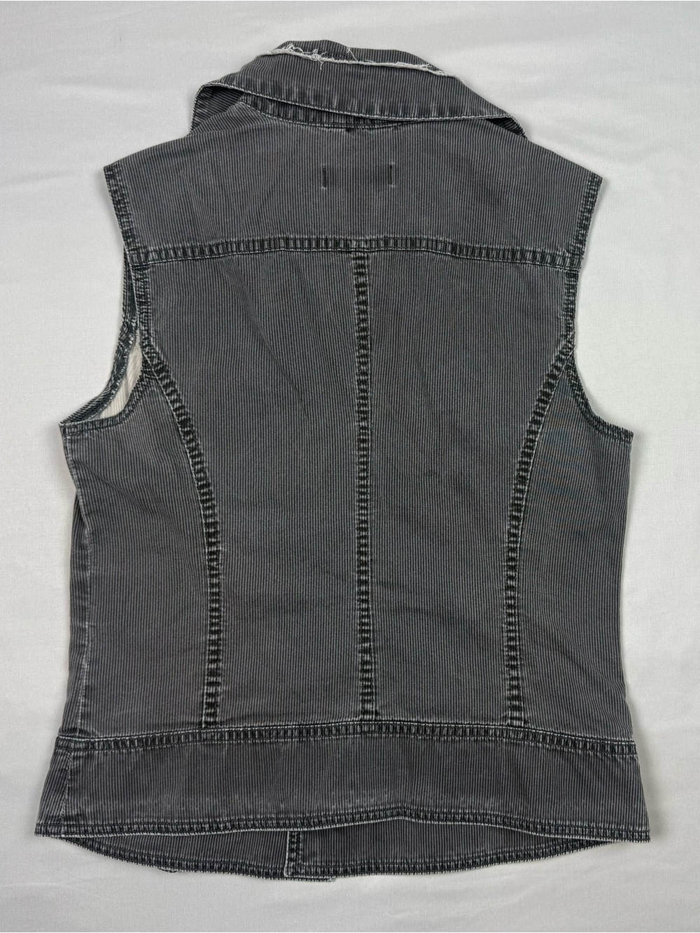 Vtg Y2K Diesel Womens Corduroy Vest Sz Large Slim Fit Grey Grunge Button Up B9 - Picture 2 of 9
